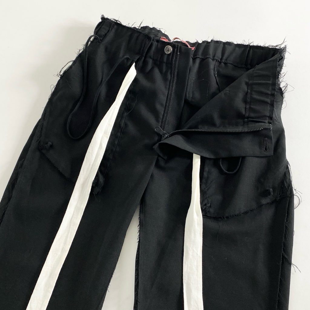 33g13 Leh レー 23SS Slim Pants スリムパンツ カットオフデザイン イージーパンツ ボトムス 日本製 LEH-934 Mサイズ ブラック