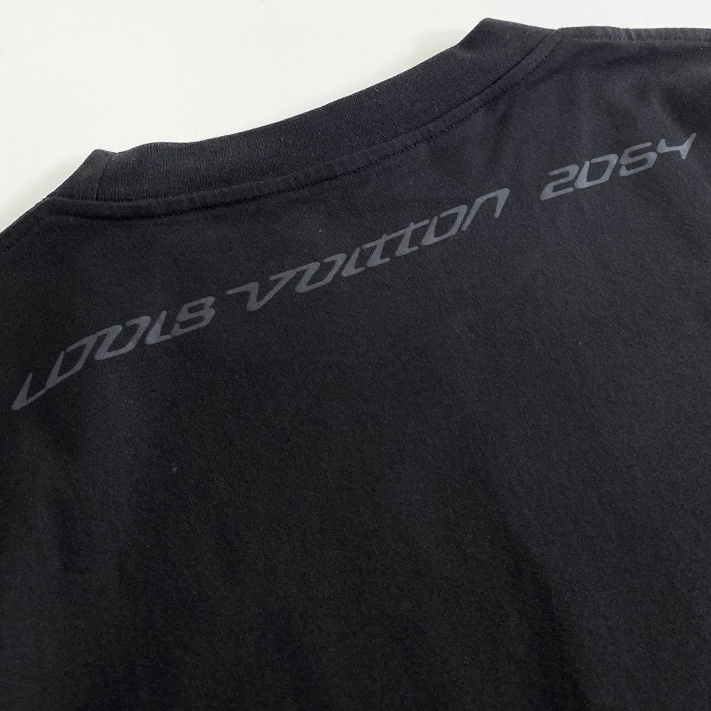 56g2 【美品】 LOUIS VUITTON ルイヴィトン 22SS テルモヒートリアクティブプリントTシャツ クルーネック プリント HMY13W XLサイズ ブラック コットン イタリア製