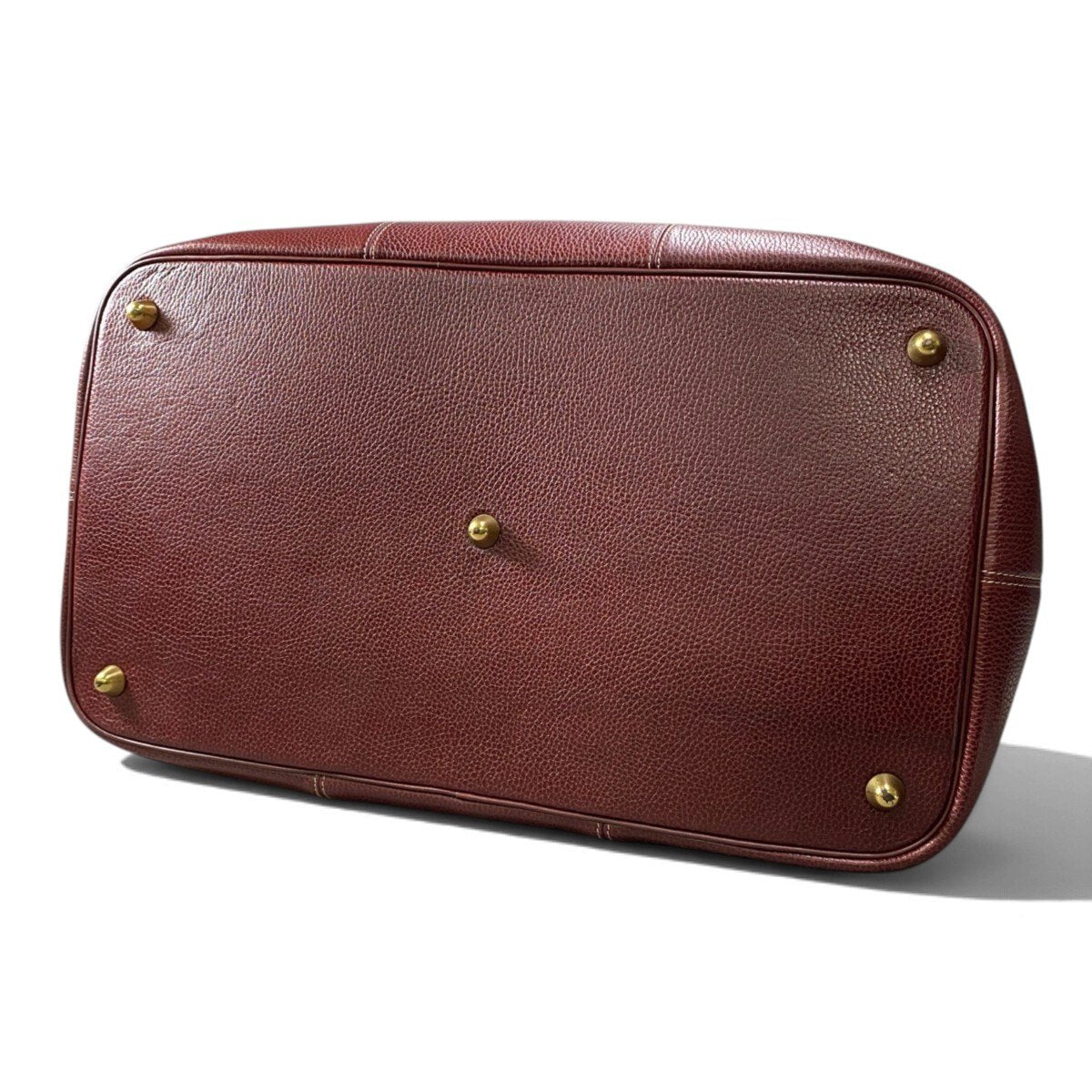 j4 Cartier カルティエ ヴィンテージ ボストンバッグ Vintage Weekender Bag Burgundy バーガンディ レザーt18r