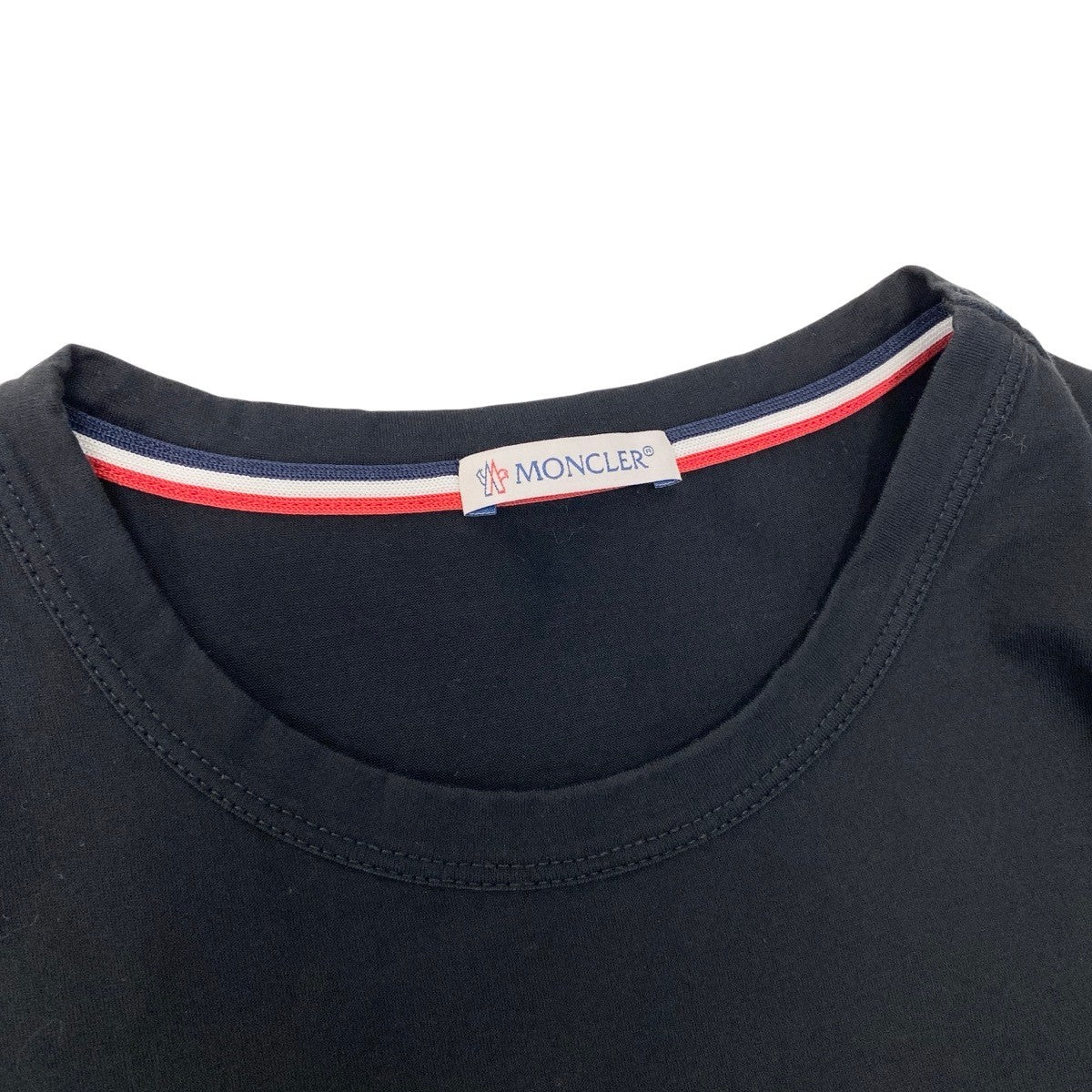 If18 MONCLER モンクレール トリコスリーブ Tシャツ Tricolor Trim Sleeve T-Shirt サイズM ブラックt18r