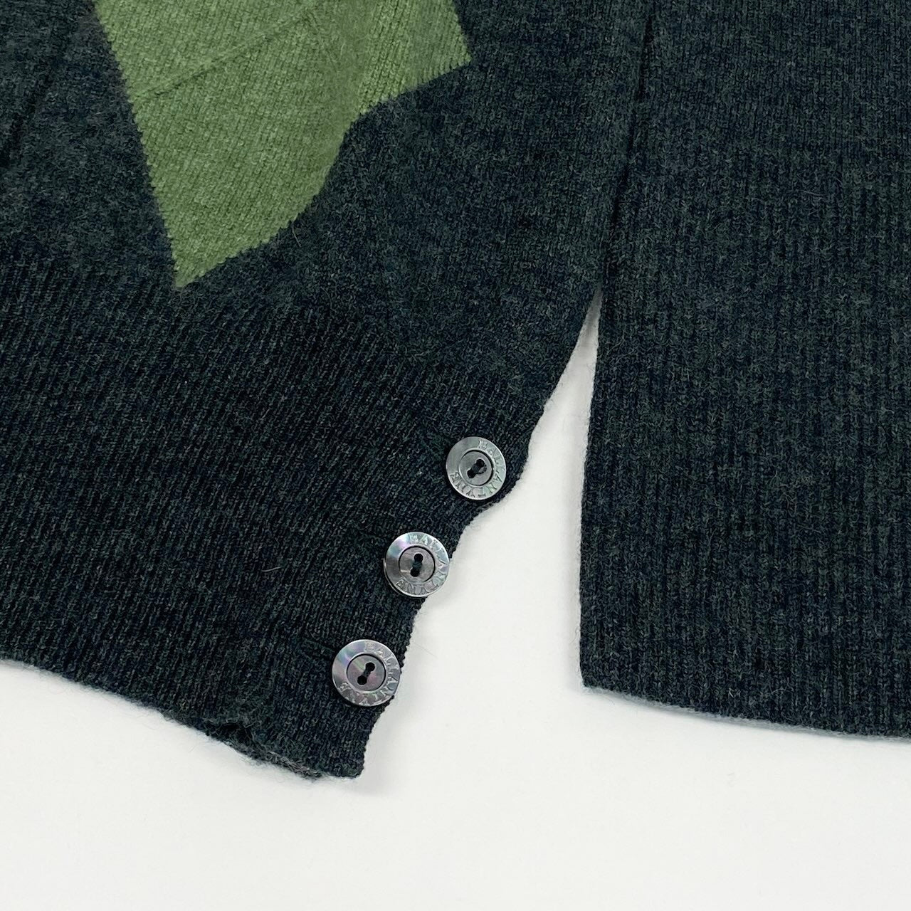 41e14 【美品】BALLANTYNE バランタイン ロングスリーブカシミヤニットセーター ハイネックセーター アーガイル柄 44サイズ グリーン カシミヤ100％ メンズ 男性用u02t