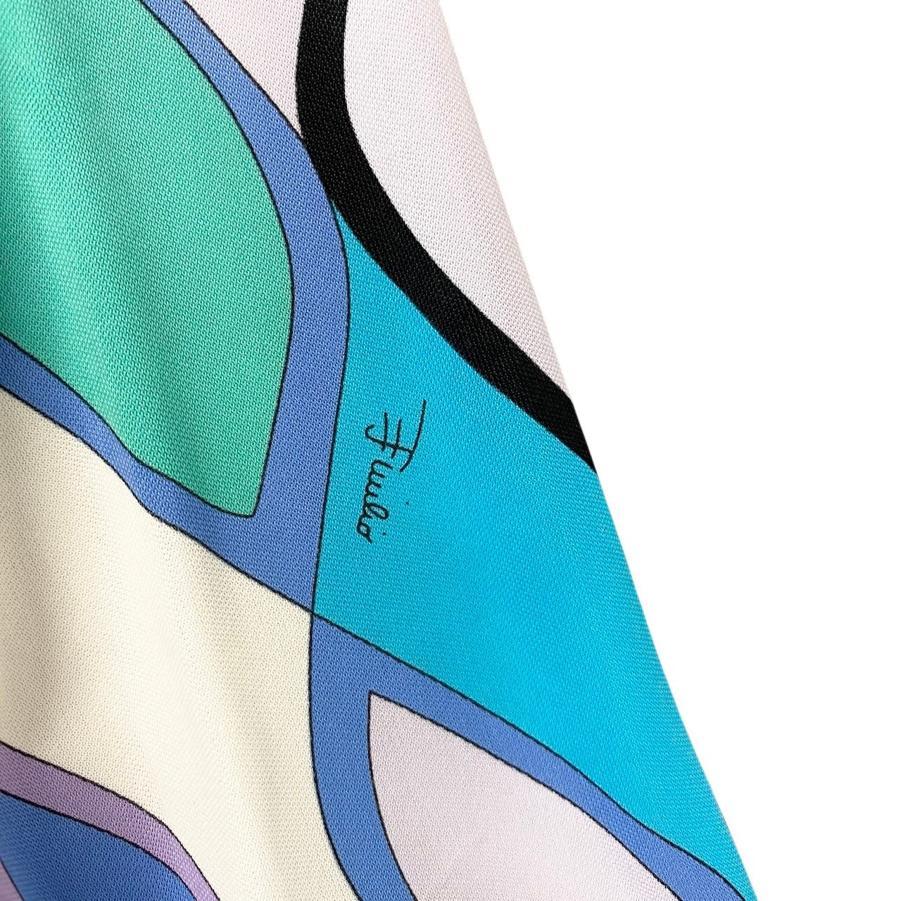 14g5 EMILIO PUCCI エミリオプッチ ロングワンピース 七分袖 総柄プリント イタリア製 40サイズ マルチカラー レーヨン100％ レディース 女性用u02t