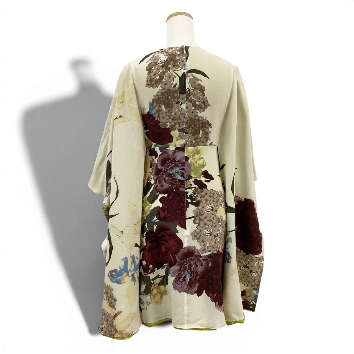 Eg16 VALENTINO ヴァレンティノ Kimono-Sleeve Printed Mini Dress フローラルプリント サイズ38 マルチカラー シルク100％ レディースta1
