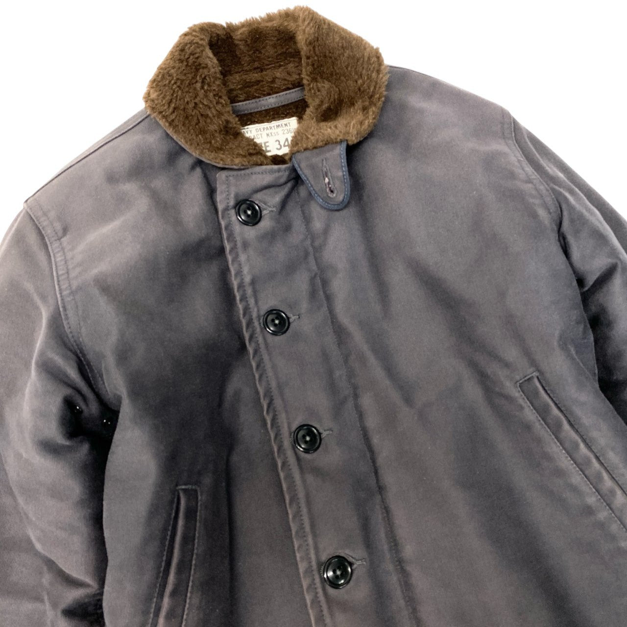 15c5 THE REAL McCOY'S 旧 ザ リアルマッコイズ N-1 デッキジャケット U.S.NAVY サイズ34 ネイビー系 メンズ アウター ミリタリージャケットk02i