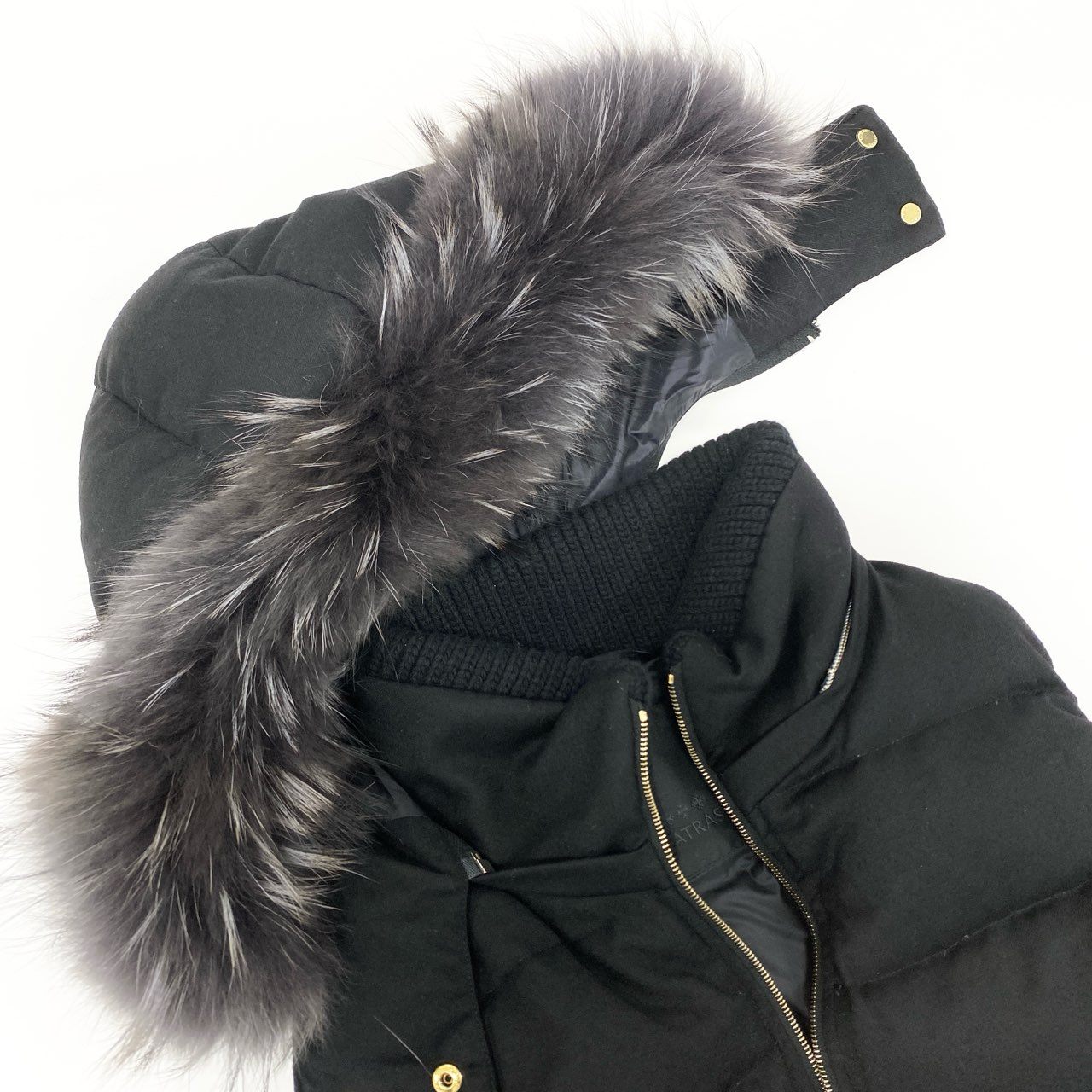 66k11 TATRAS タトラス ルセラ ラクーンファー ダウンベスト LTA19A4572 2 ブラック アウター フード付きt18r