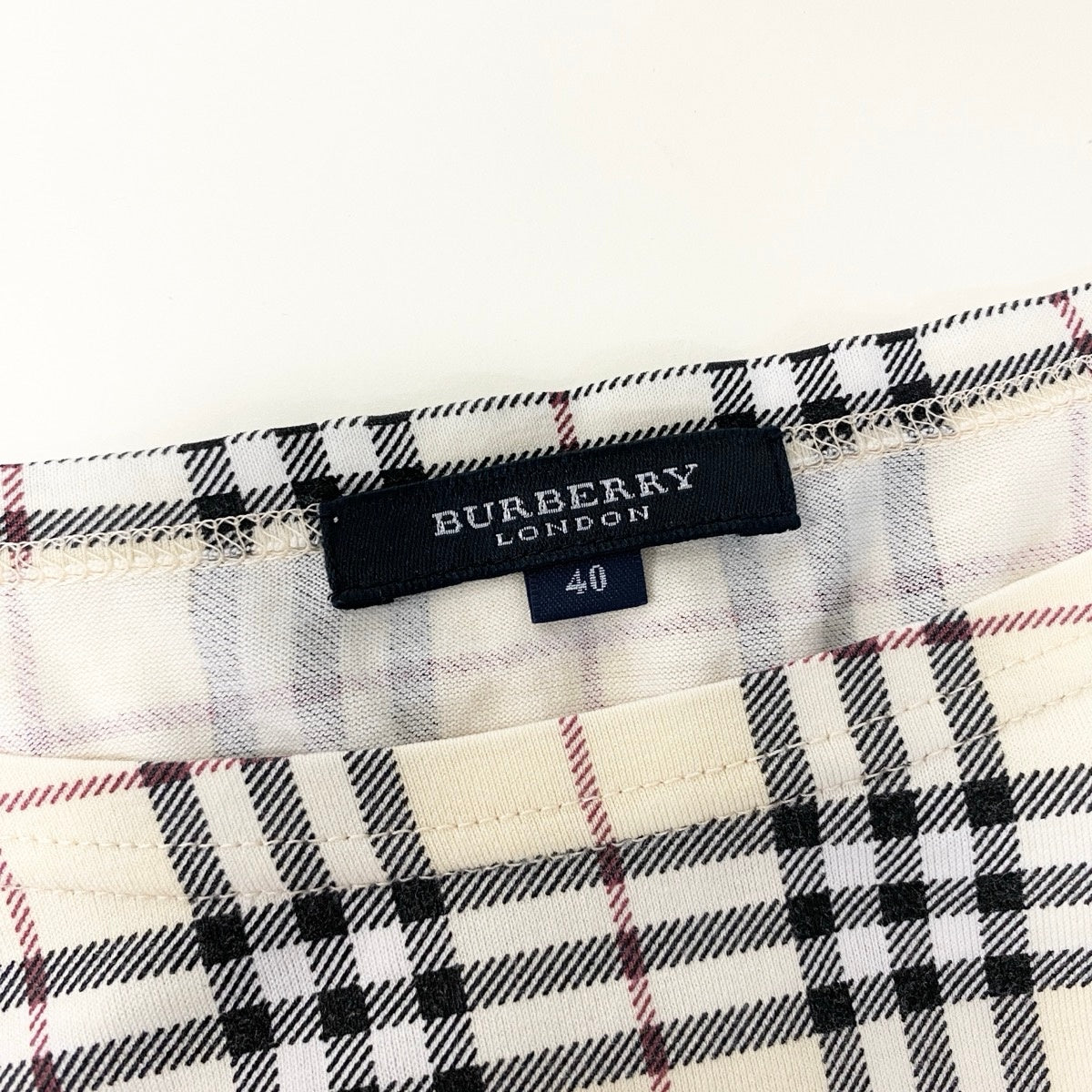 3f17 BURBERRY LONDON バーバリーロンドン ノバチェック ホース刺繍 長袖カットソー ロンT 40 ライトベージュ コットン レディースo07t