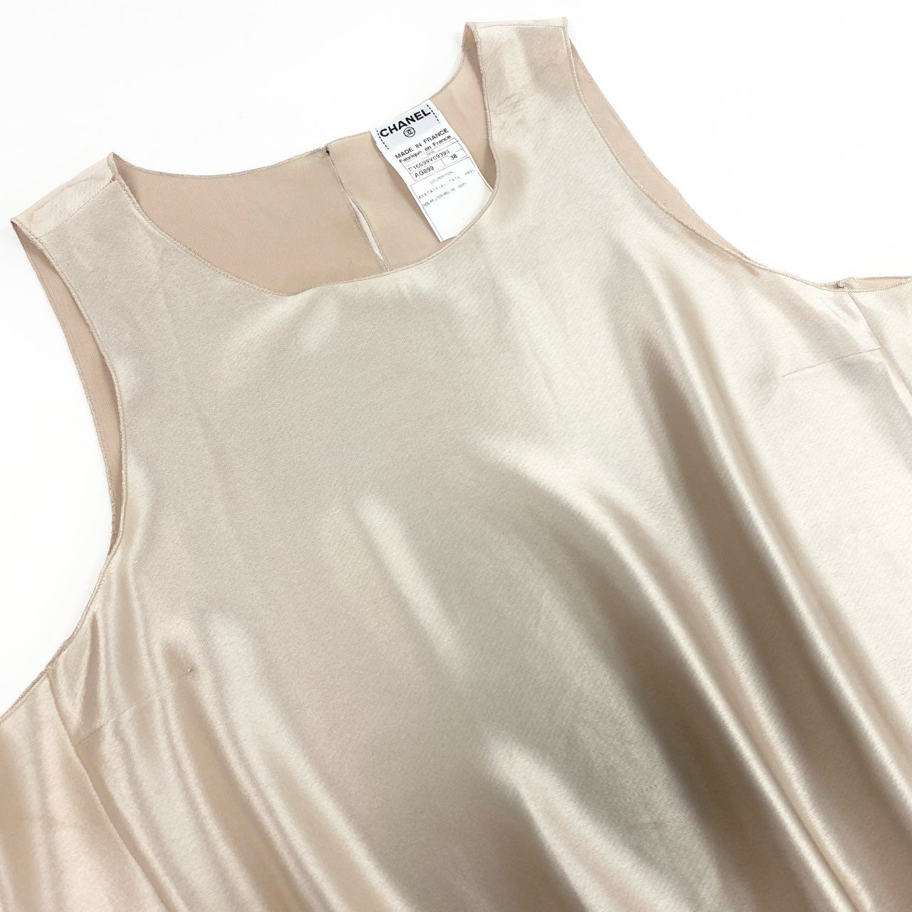 Cj10 CHANEL シャネル ノースリーブシャツ トップス ココマーク P16699V09393 38サイズ ベージュ レディースu02t