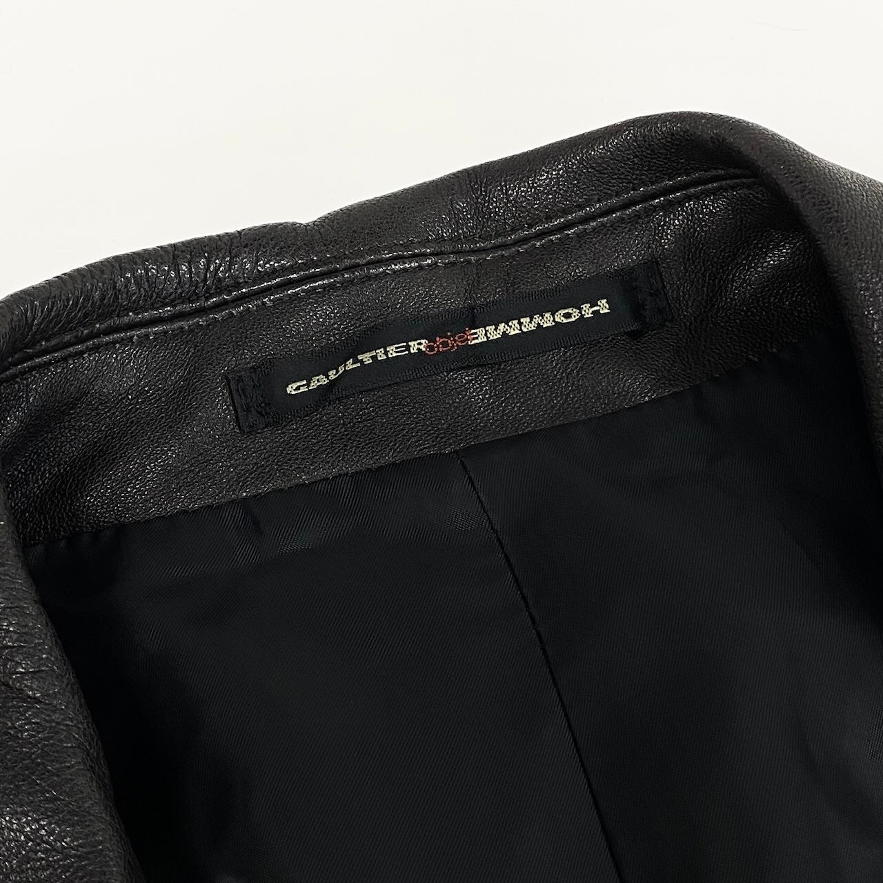 25e14 Jean Paul Gaultier HOMME objet ジャンポールゴルチエ オム ウールライナー ラムレザー オーバーレザーコート サイズ50 ダークブラウン メンズk02i