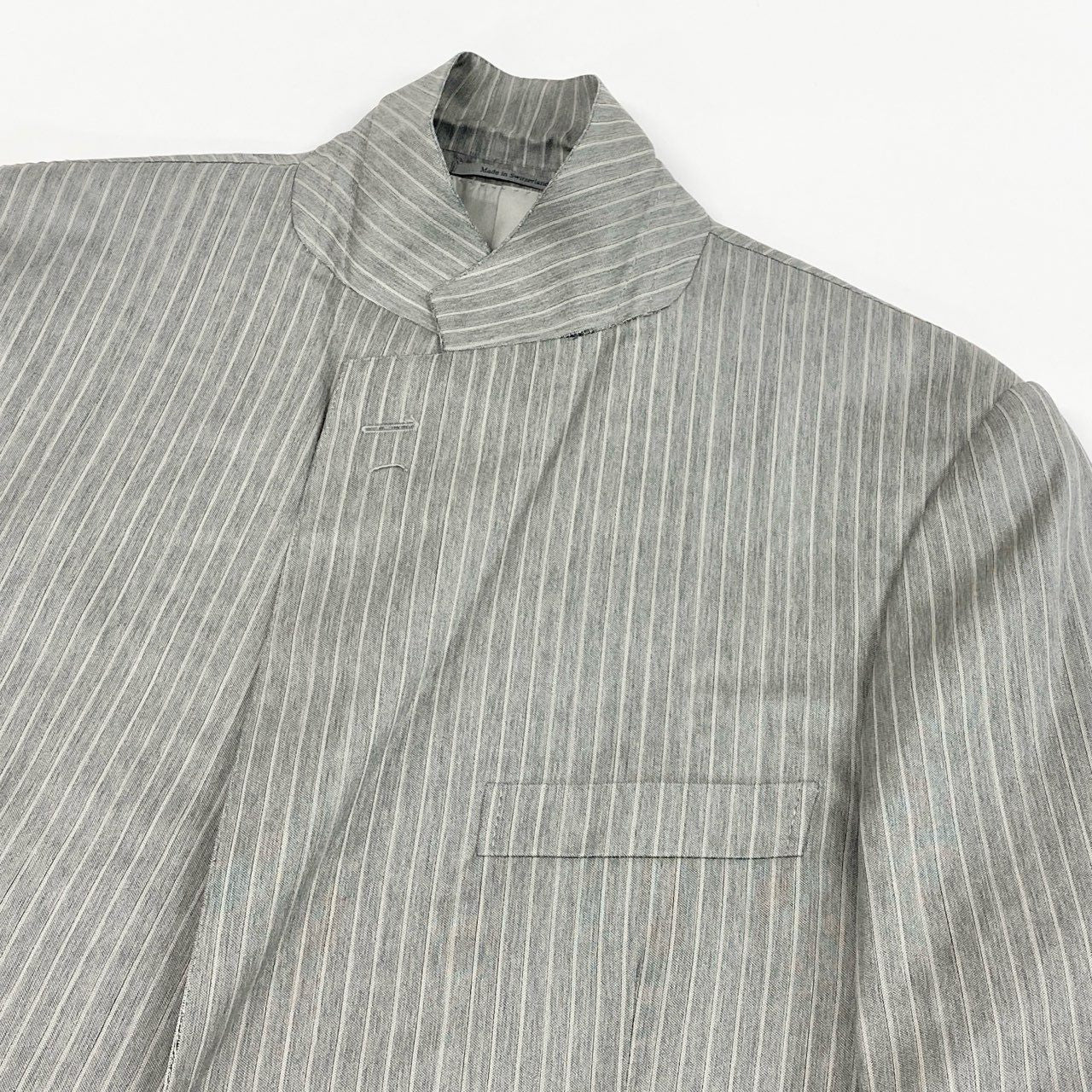 9L19 GUCCI グッチ スイス製 セットアップ スーツ ストライプ 大きいサイズ ジャケット パンツ BBN09-112-09 54 XLサイズ相当 グレー ウール メンズo07t