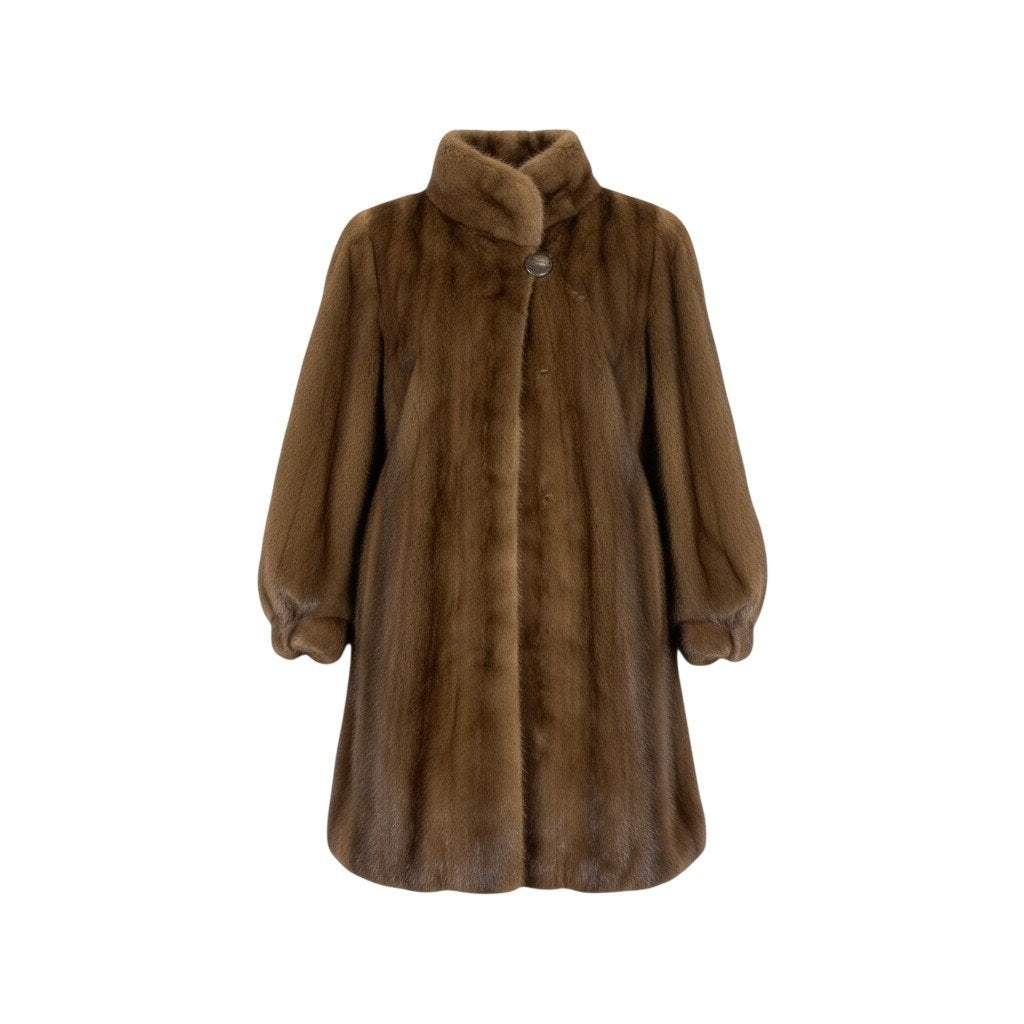 69L8 Surelle 最高級毛皮 ミンクロングコート サイズ11号 M相当 グレージュ 本毛皮 MINK FUR 毛並み◎ 艶◎ リアルファーt18r