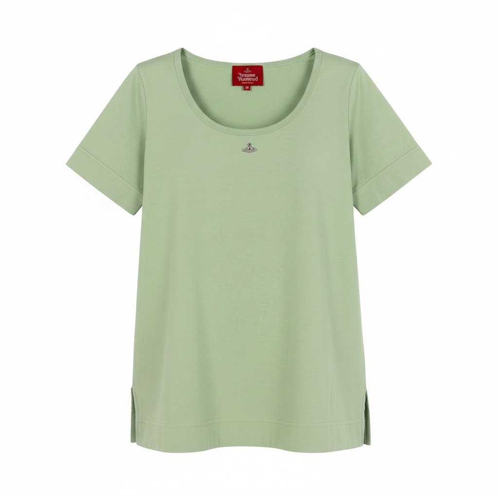 Ie7 Vivienne WestWood RED LABEL ヴィヴィアンウエストウッド レッドレーベル オーブ刺繍 カットソー ORB 半袖Tシャツ トップス 16-12-341020 サイズ02 ライトグリーン コットン100％ レディース 女性服u02t