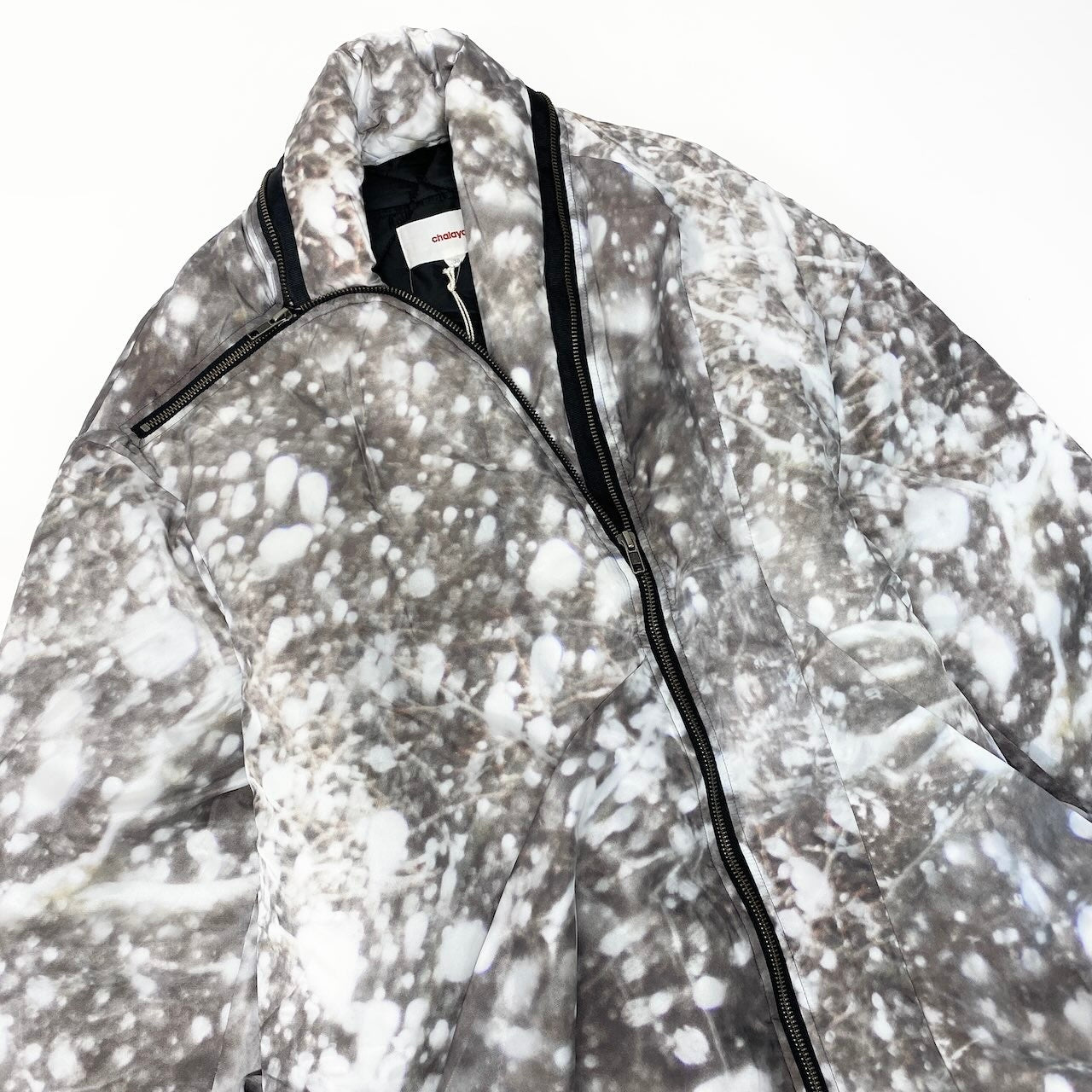 28c11【新品保管品】chalayan フセイン チャラヤン 中綿ジップアップジャケット ジップアップロングジャケット 38サイズ マルチカラー ポリエステル100％ メンズ 男性用u02t