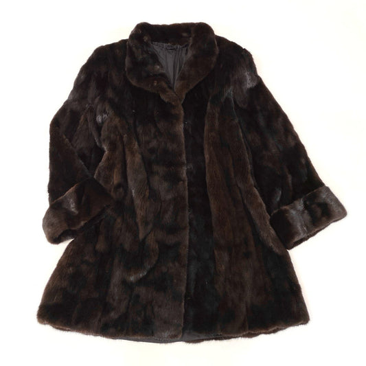 53h27 BLACKGLAMA ブラックグラマ MG Sable FUR マホガニーミンク ミンクコート ロングコート 最高級毛皮 サイズF ダークブラウン エムジーセーブルファー 日本製t18r