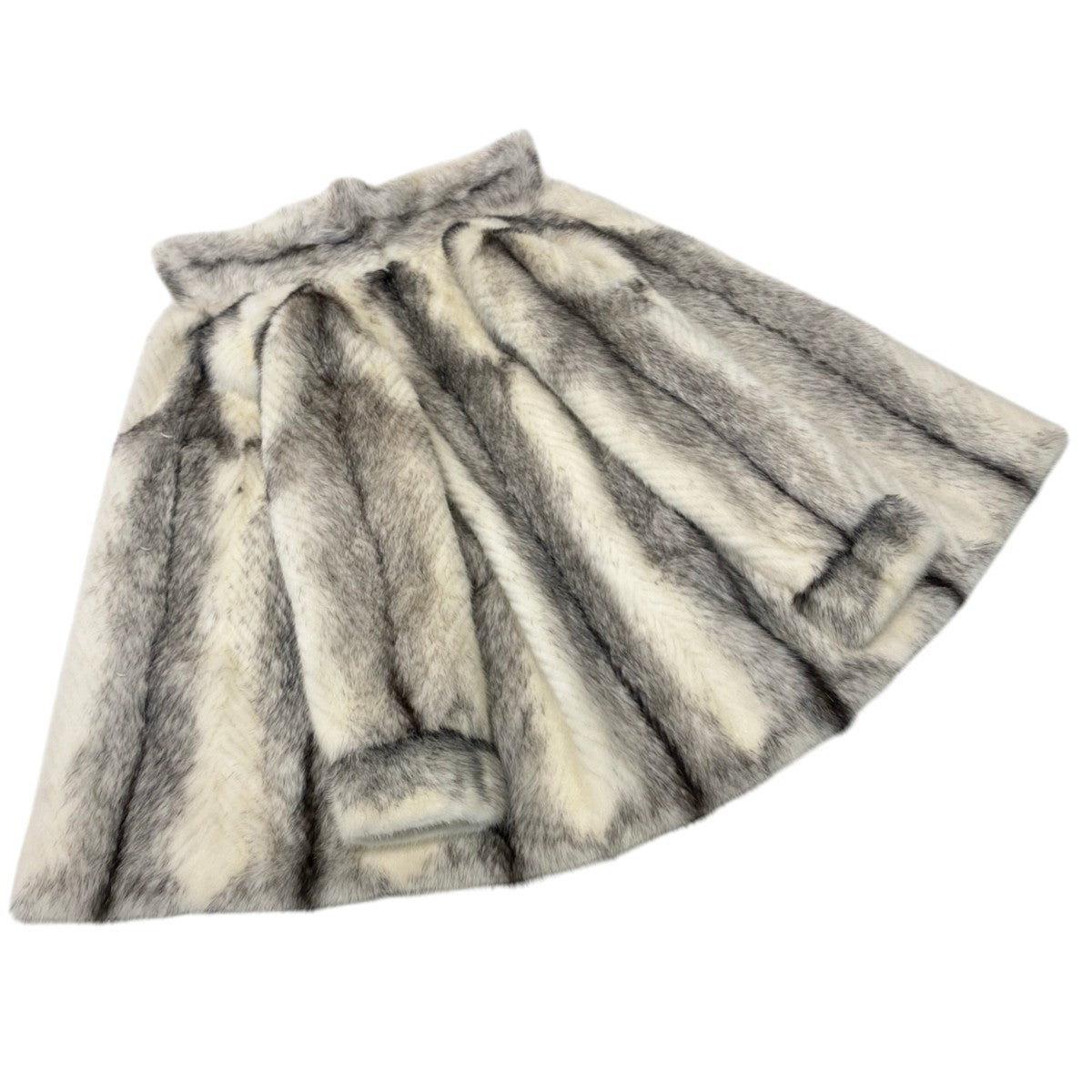 36j8 毛皮コート クロスミンク ミンクファー サイズfree ホワイト ブラック系 Mink Fur レディースu02t