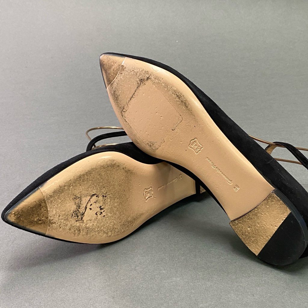 7d7 Gianvito Rossi ジャンヴィトロッシ フラットパンプス ストラップベルト シューズ バレエシューズ SOFIA FLAT イタリア製 36 ブラック