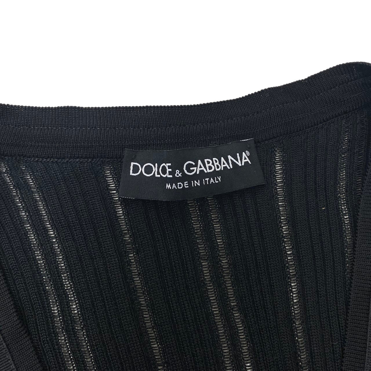 53i26 DOLCE&GABBANA ドルチェアンドガッパーナ ロングスリーブニットカーディガン DGロゴ ラインストーン 38サイズ ブラック レディース 女性用u02t