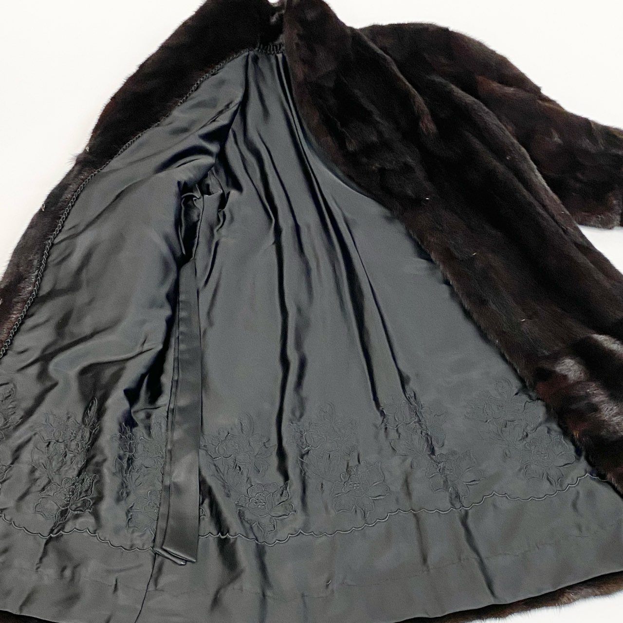 14a15 SAGA MINK ROYAL サガミンクロイヤル 金サガ マホガニーミンク 超ロングコート サイズF ダークブラウン 最高級毛皮 Mink Fur Coatt18r