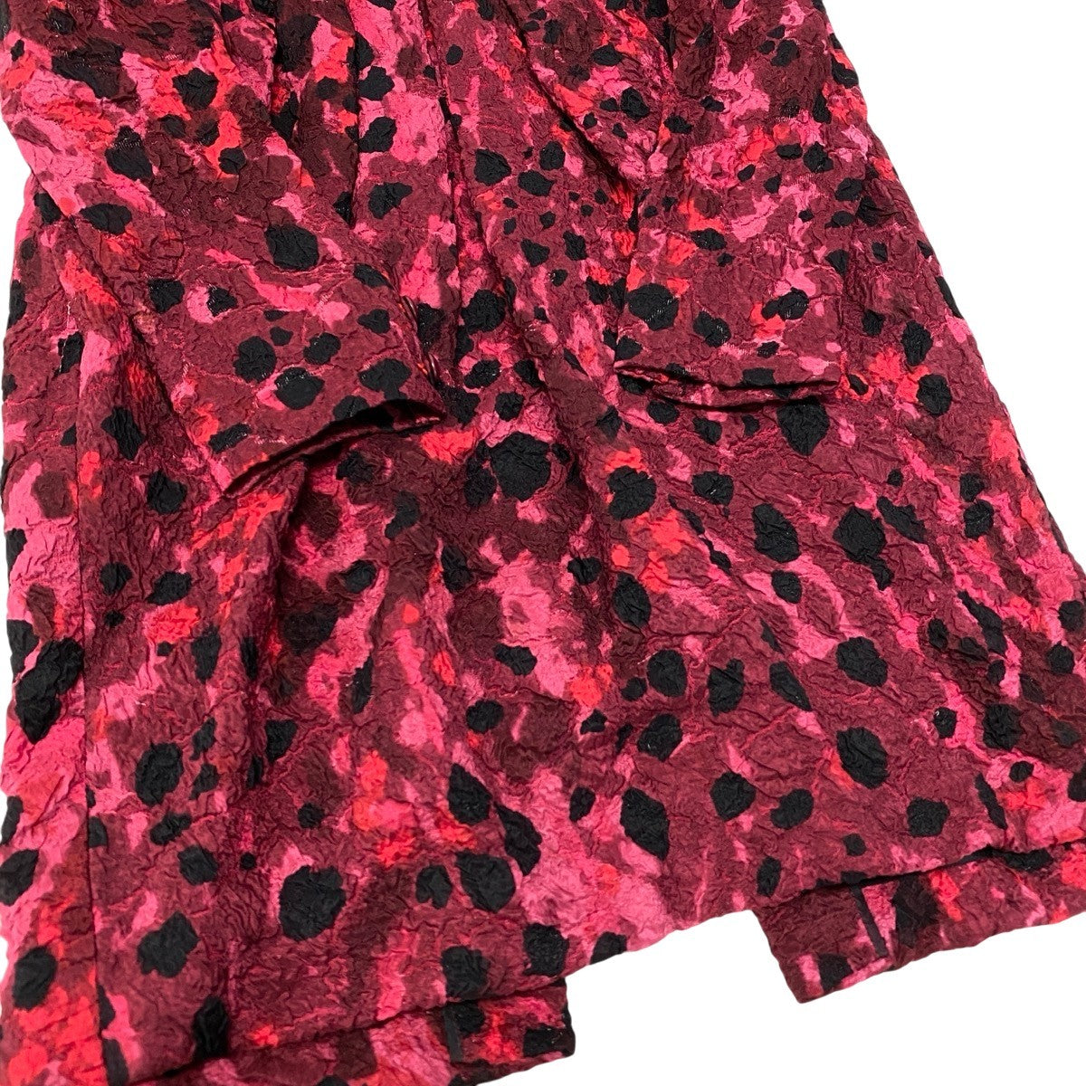 31h18 Christian Dior クリスチャンディオール 長袖ロングワンピース 総柄 バックボタン フレアスカート シルクワンピース レッド ブラック レディース 女性用o07t