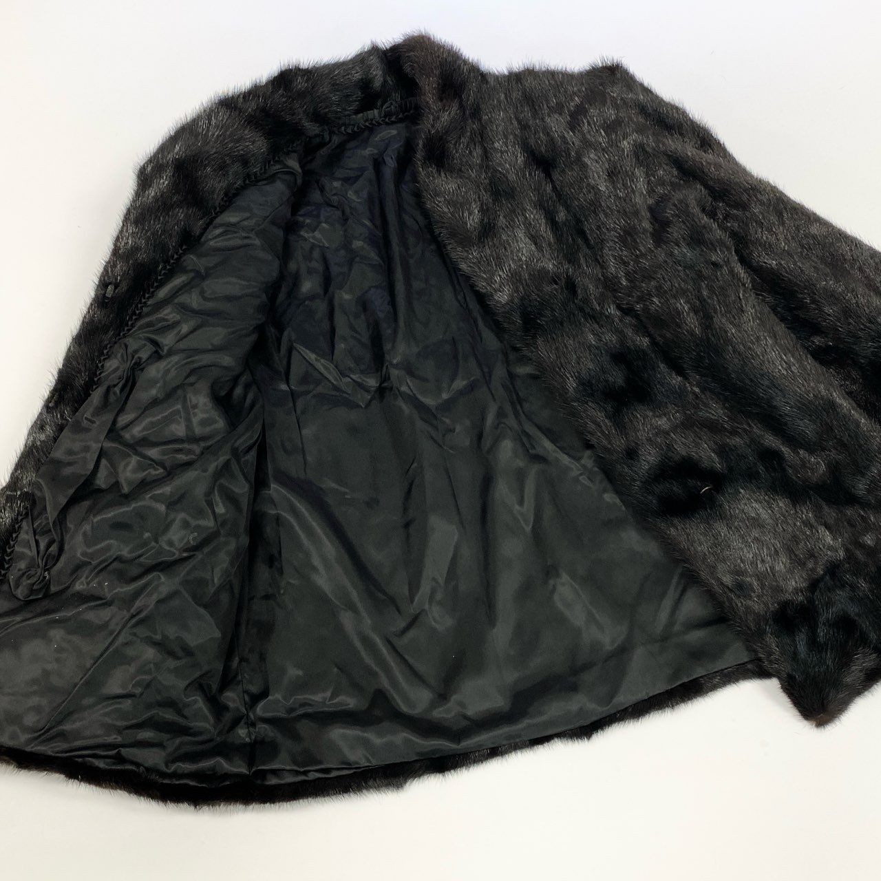7k14 毛皮コート ファーコート ミンクコート ミンクファー ジャケット ダークミンク 15サイズ ブラック レディースu02t