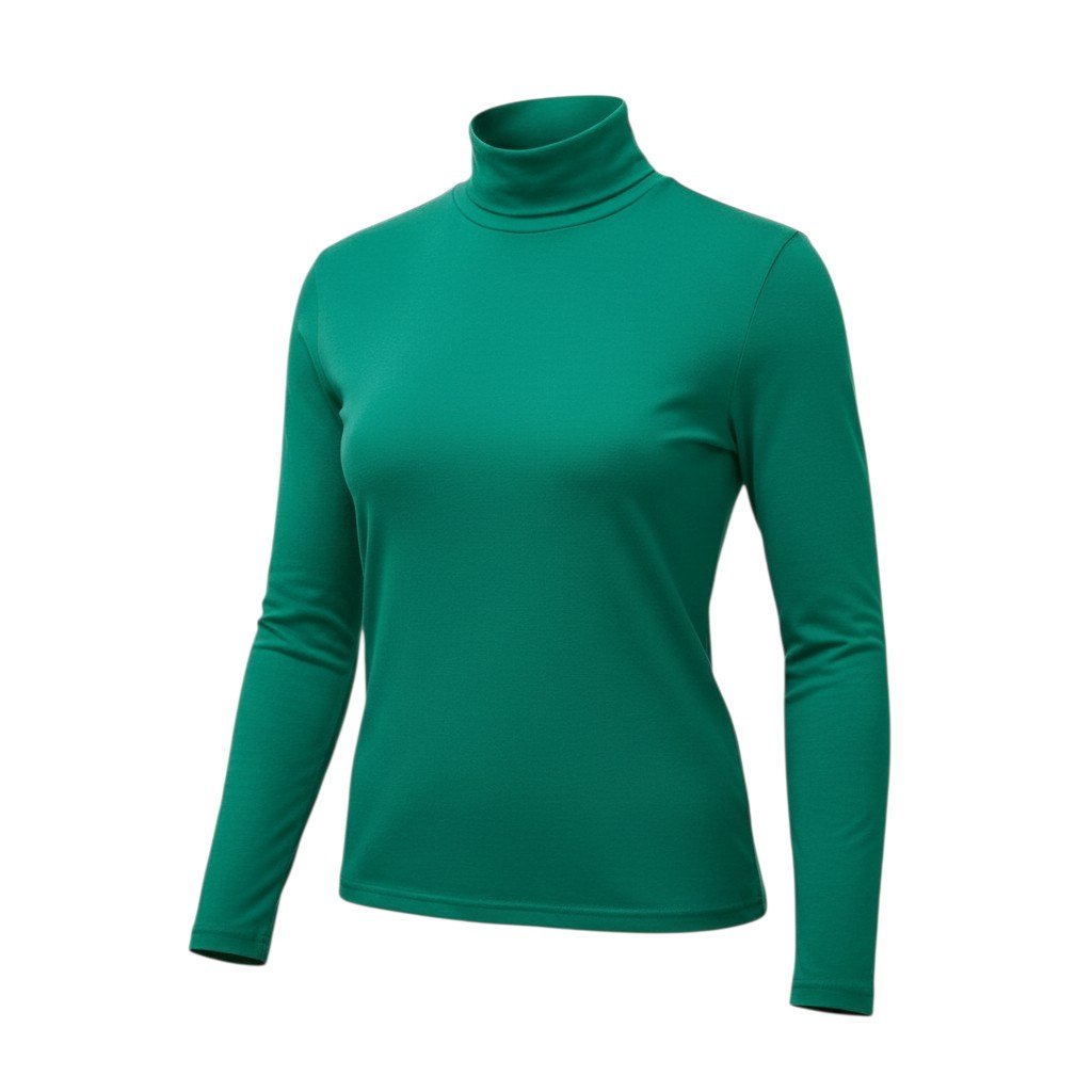 69c2 TOKUKO 1er VOL トクコプルミエヴォル ハイネック シアーカットソー ロングスリーブ トップス レディース 女性服 日本製 サイズ9 グリーン系 コットン100％u02t