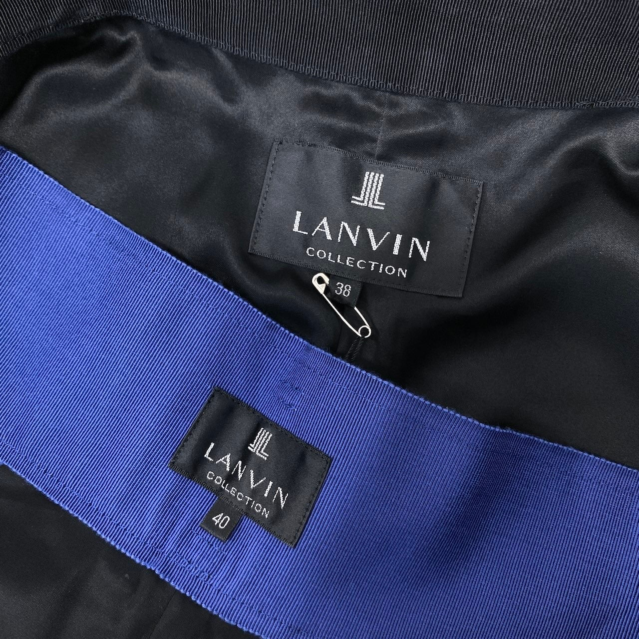 If8 【未使用タグ付】 LANVIN COLLECTION ランバンコレクション 定価16.5万円 セットアップ モノグラム ジャガーベスト ハーフパンツ サイズ36 ブルー レディース 女性用u02t