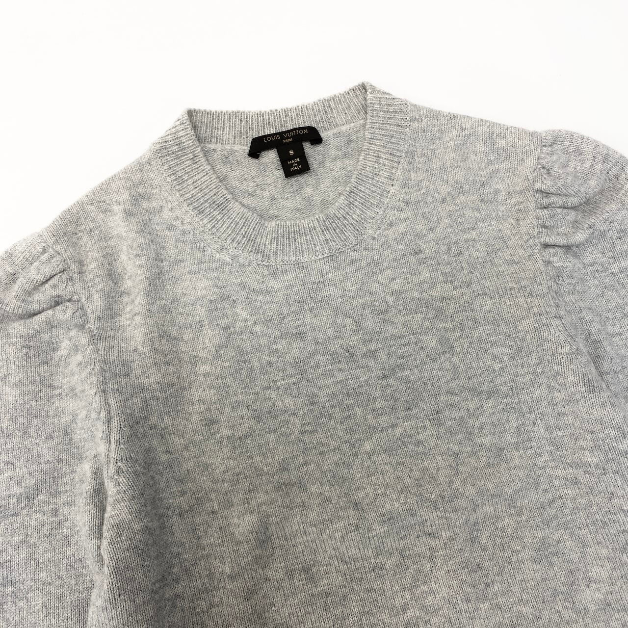 Ec30 《美品》 LOUIS VUITTON ルイヴィトン 5分袖 カシミヤニットセーター Cashmere Knit Sweater サイズS グレー イタリア製t18r