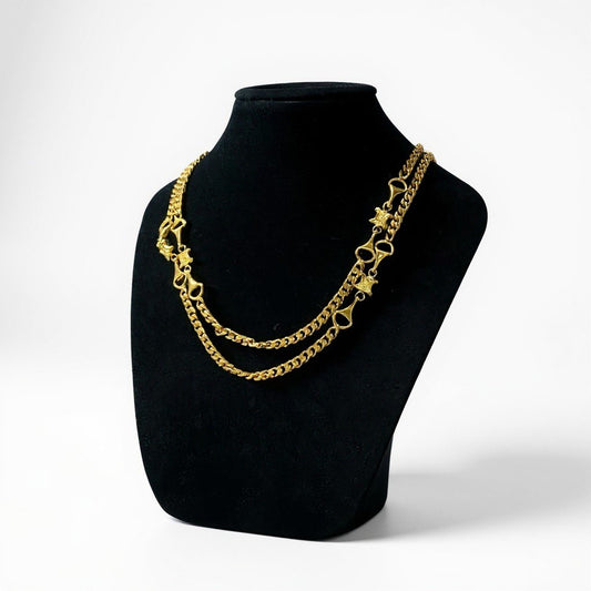 b2 〇 CELINE セリーヌ トリオンフ 喜平 ゴールドチェーン ネックレス Gold Chain Necklace Triomphet18r