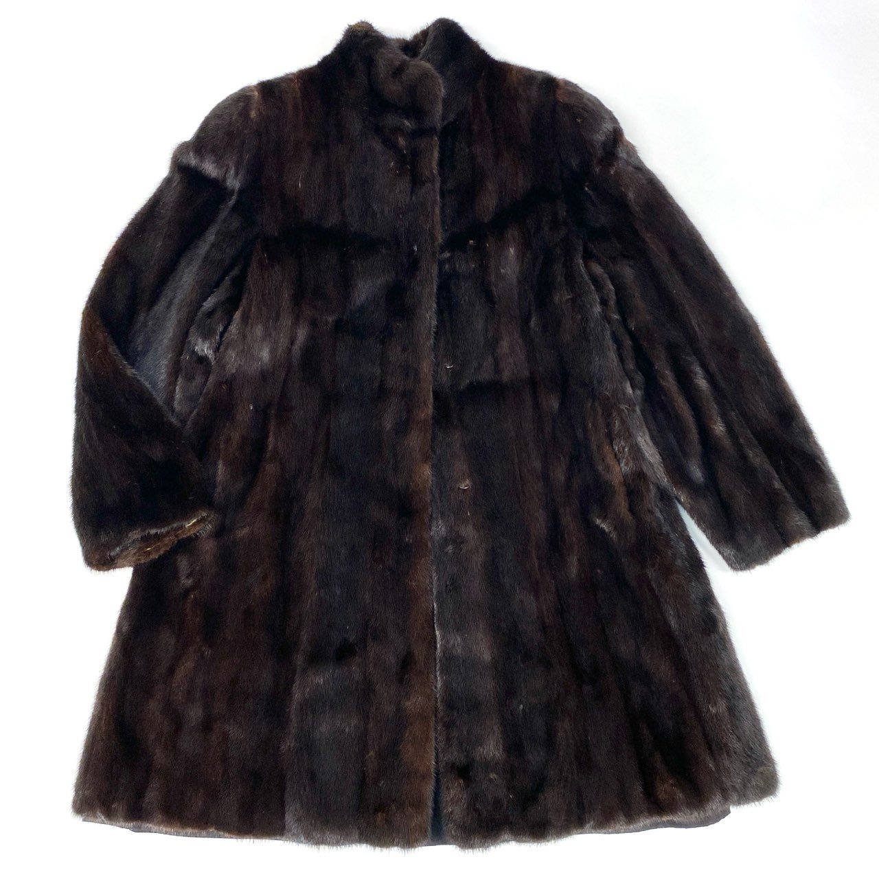 9k2《美品》 マホガニーミンク リアルファー ロングコート ダークブラウン 最高級本毛皮 MINK FUR COAT 毛並み◎ 毛質◎ 艶◎t18r