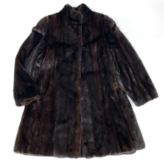 9k2《美品》 マホガニーミンク リアルファー ロングコート ダークブラウン 最高級本毛皮 MINK FUR COAT 毛並み◎ 毛質◎ 艶◎t18r