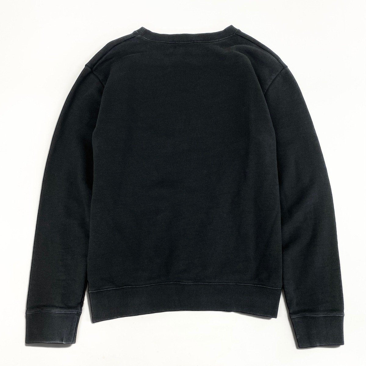 22i15 SAINT LAURENT サンローラン クルーネックスウェット ラインストーン ビーズ刺繍 Sサイズ ブラック コットン100％ メンズ 男性用u02t