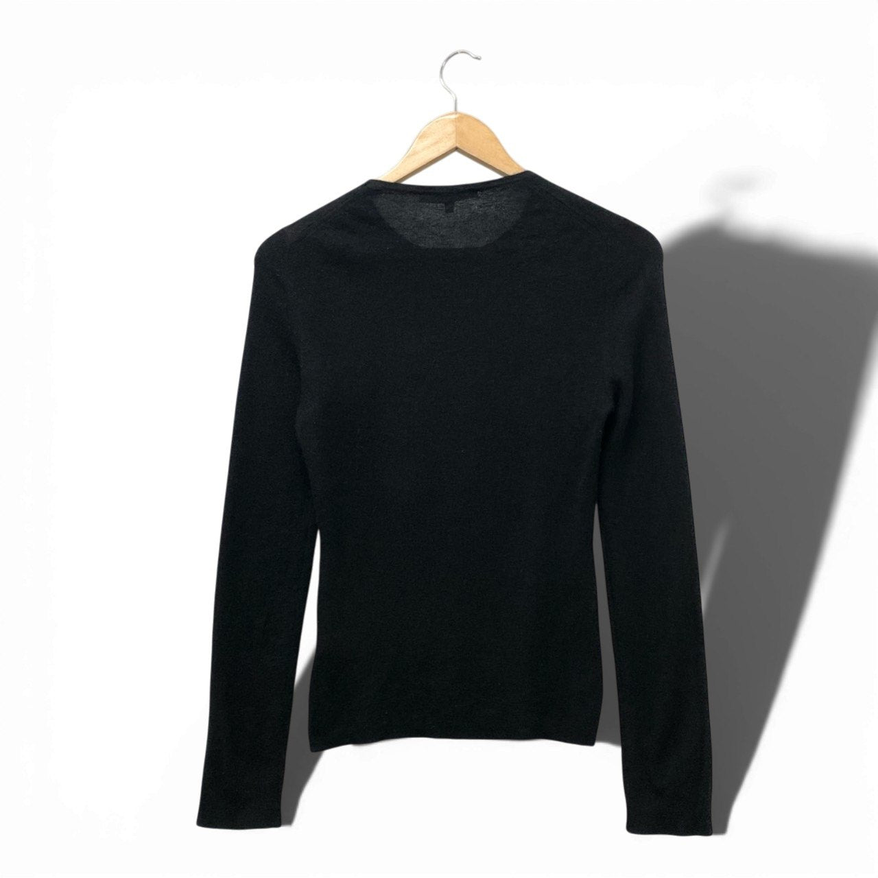 24b13 【美品】GUCCI グッチ カシミヤニットセーター ロングスリーブ クルーネック  Lサイズ ブラック カシミヤ100％ レディース 女性用u02t