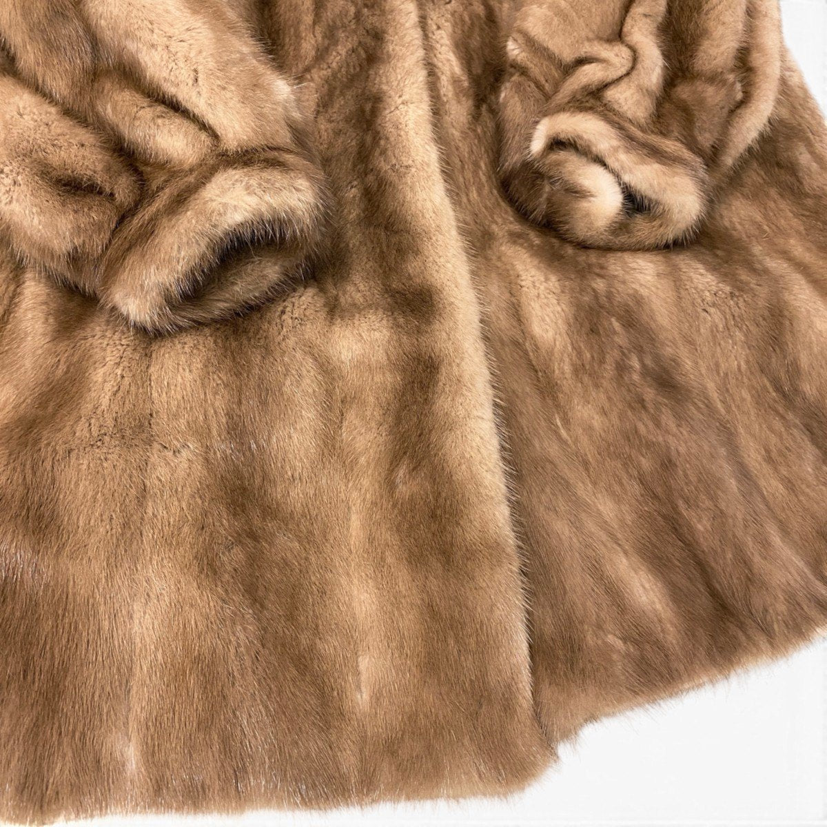 62h19 HYDRA FURS パステルミンク ミンクコート 超ロングコート 着丈120cm ビジューボタン FREE ライトブラウン ミンクファー Mink Fur Coatu02t