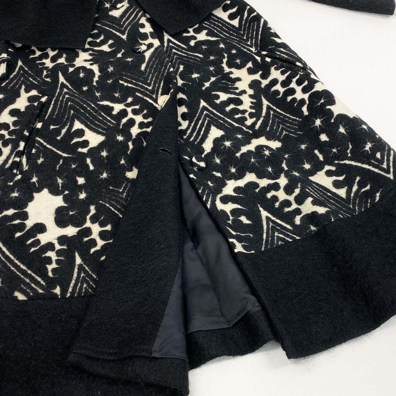 82k28 TOKUKO 1er VOL トクコプルミエヴォル ウールコート ロングコート ドッキングデザイン Aライン アウター 9 ブラック レディースu02t