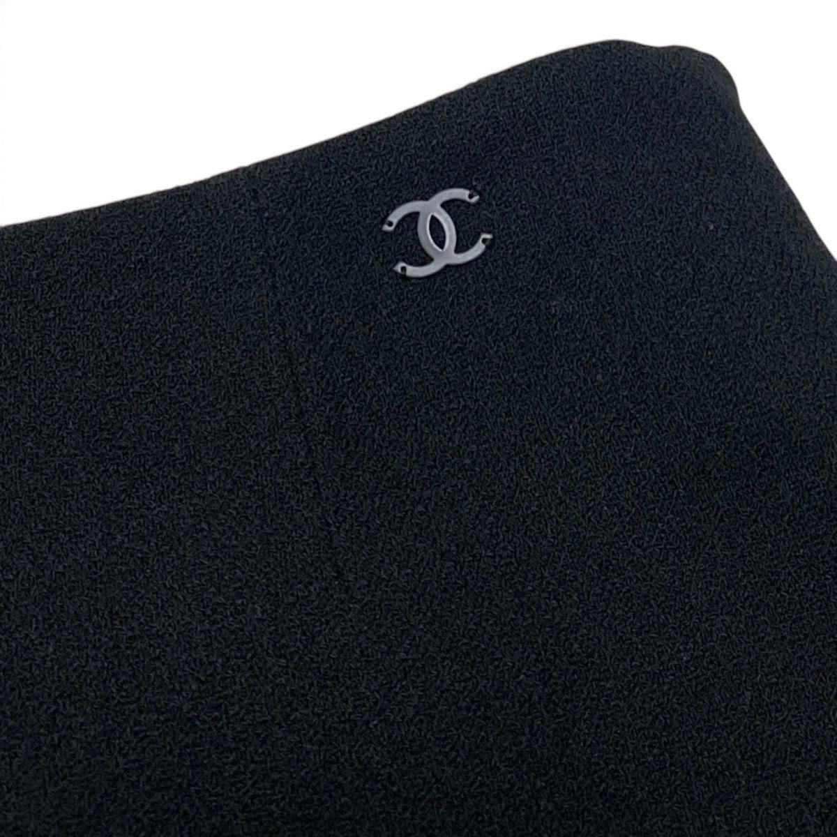 Ci13 CHANEL シャネル 2008年 膝丈スカート ココマーク タイトスカート フランス製 ウールスカート P33175 36 ブラック レディース 女性用u02t