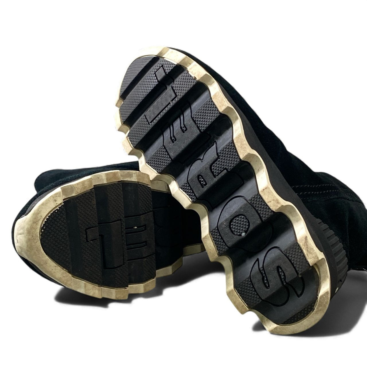 1k16 SOREL ソレル キネティックショート スノーブーツ 24cm ブラック スウェードレザー ボア シューズ レディースt18r