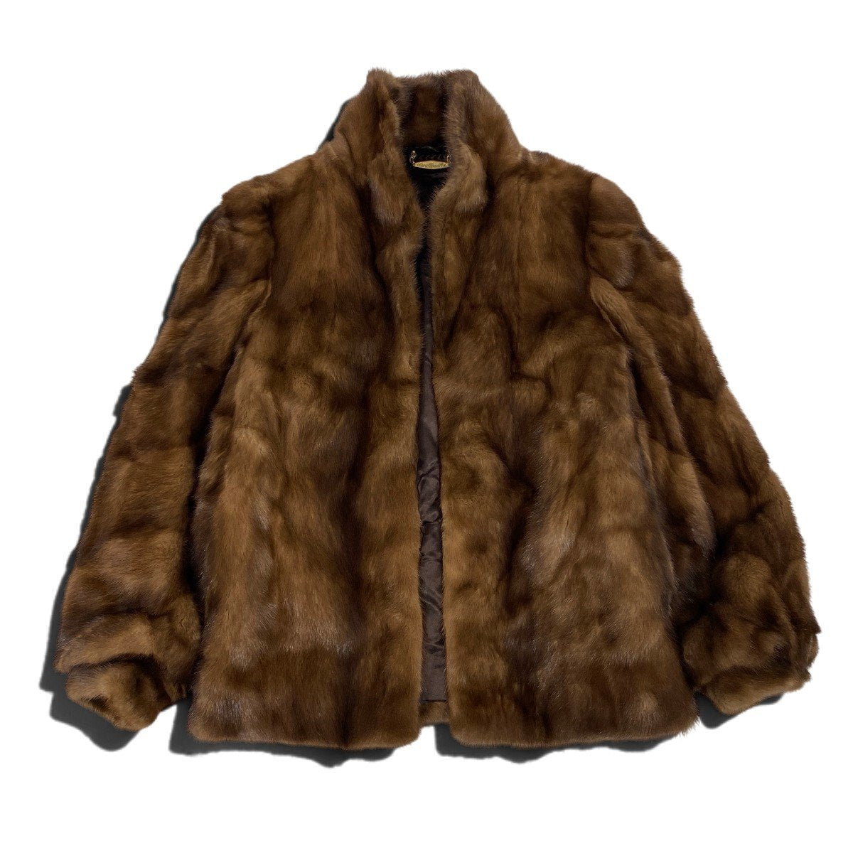 24j7 Very Good 袖段 デミバフミンク ファーコート サイズ13 ブラウン 本毛皮 Mink Fur Coat リアルファーt18r