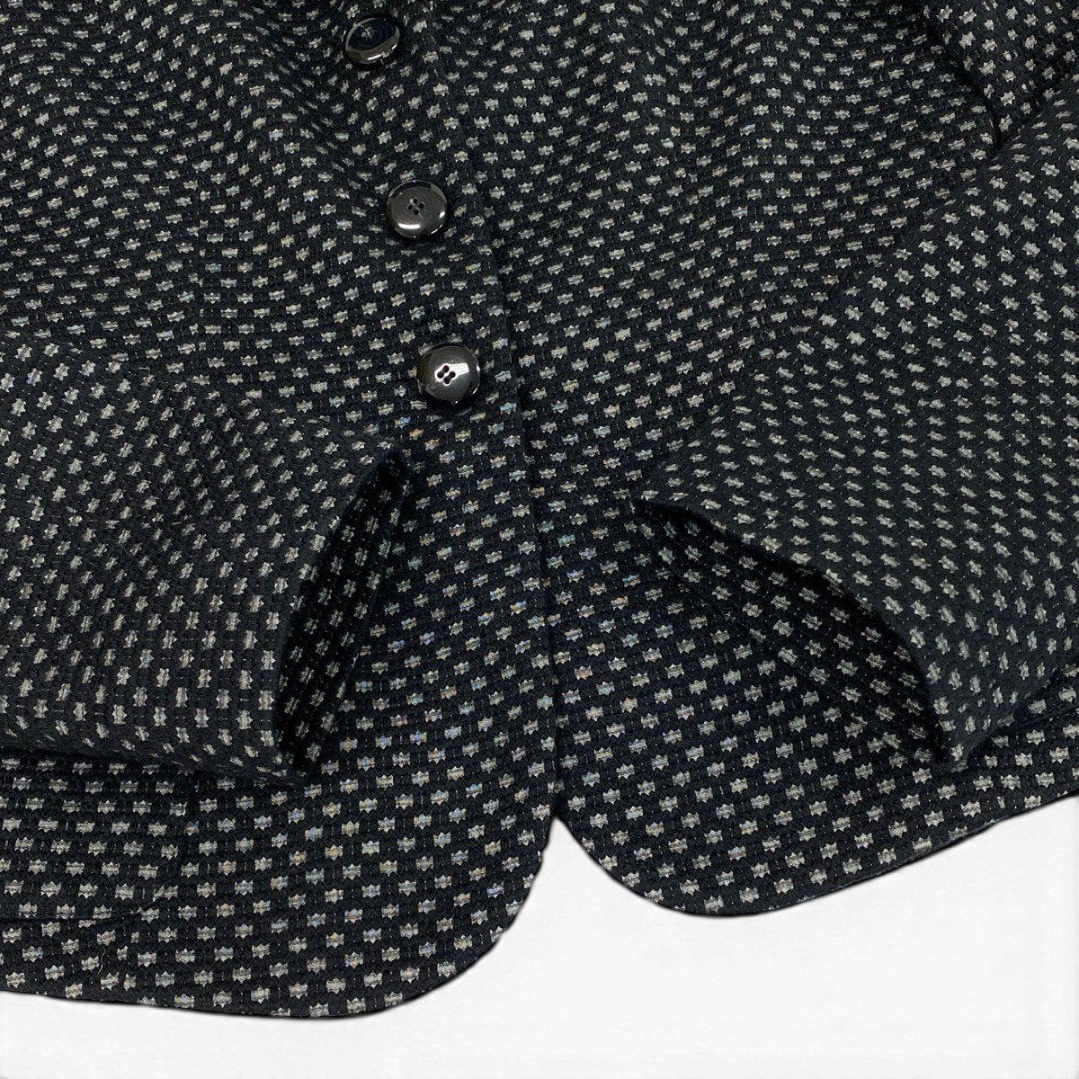 Ef27 ARMANI COLLEZIONI アルマーニコレツィオーネ テーラードジャケット 総柄 立体刺繡 サイズ40 ブラック レディースo07t