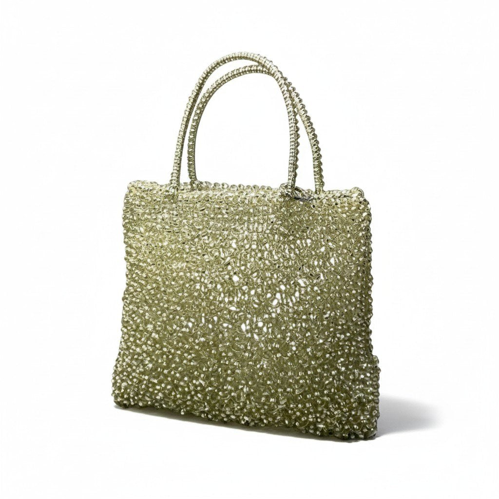 ac21 ANTEPRIMA アンテプリマ ワイヤー ハンドバッグ シルバー スクエア カバン 鞄 Wire Bag 保存袋有t18r