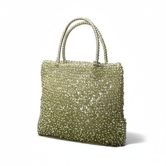 ac21 ANTEPRIMA アンテプリマ ワイヤー ハンドバッグ シルバー スクエア カバン 鞄 Wire Bag 保存袋有t18r