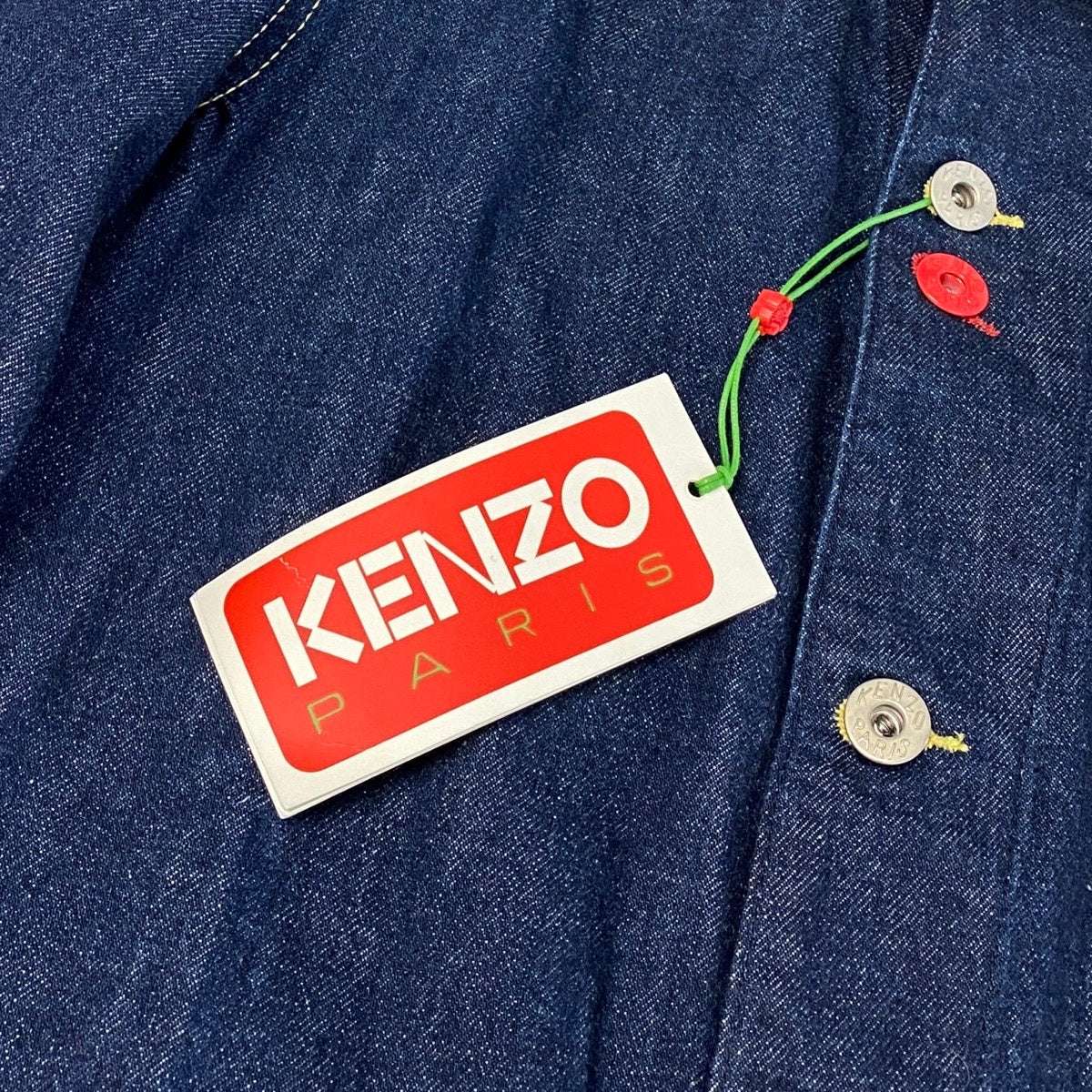 j26 【新品未使用】KENZO ターゲット デニムワークジャケット 刺繍 XSサイズ インディゴ コットン100％ メンズ 男性用k02i