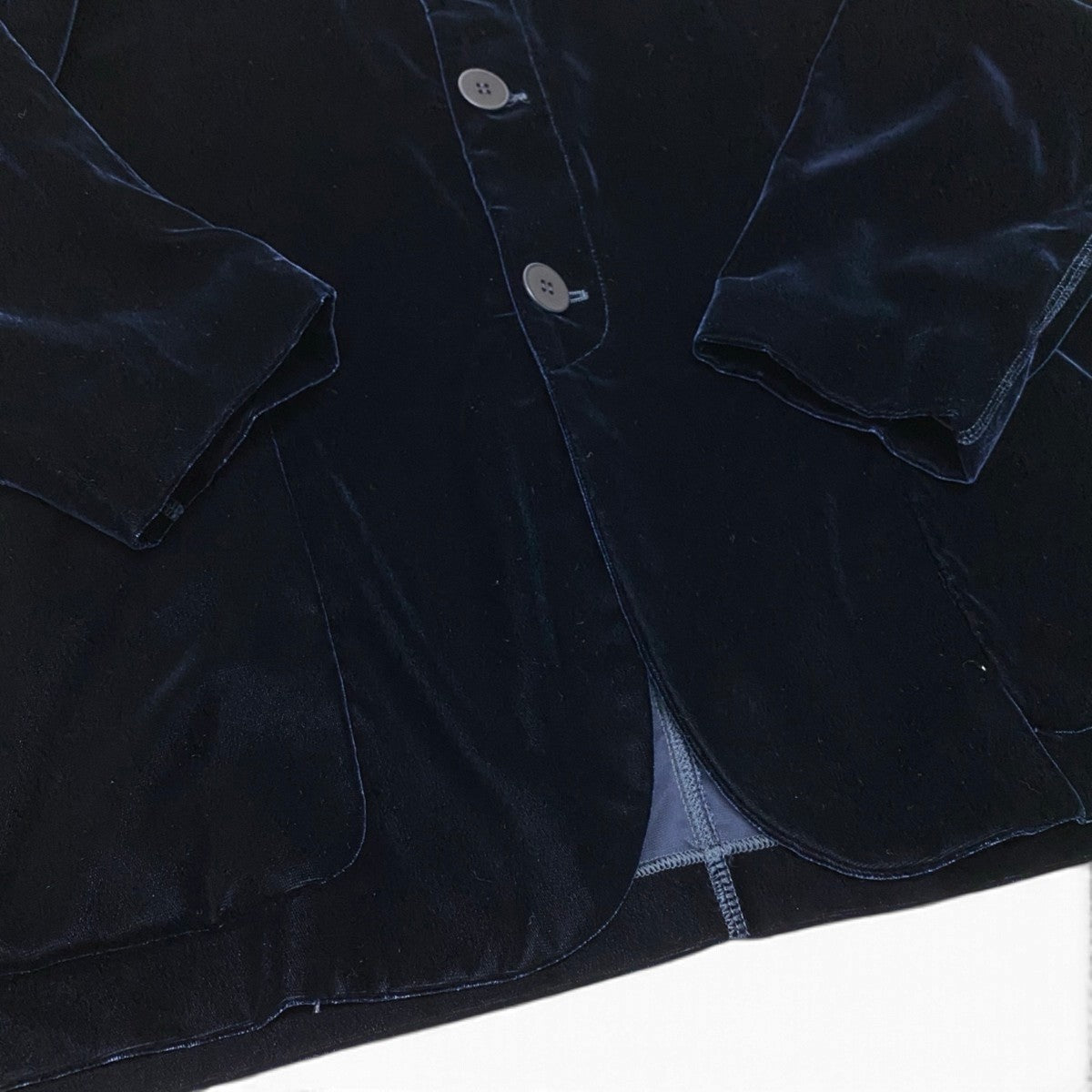 45j8 GIORGIO ARMANI ジョルジオアルマーニ 黒タグ ベロアジャケット ブルゾン サイズ48R ネイビー BECKHAM イタリア製t18r
