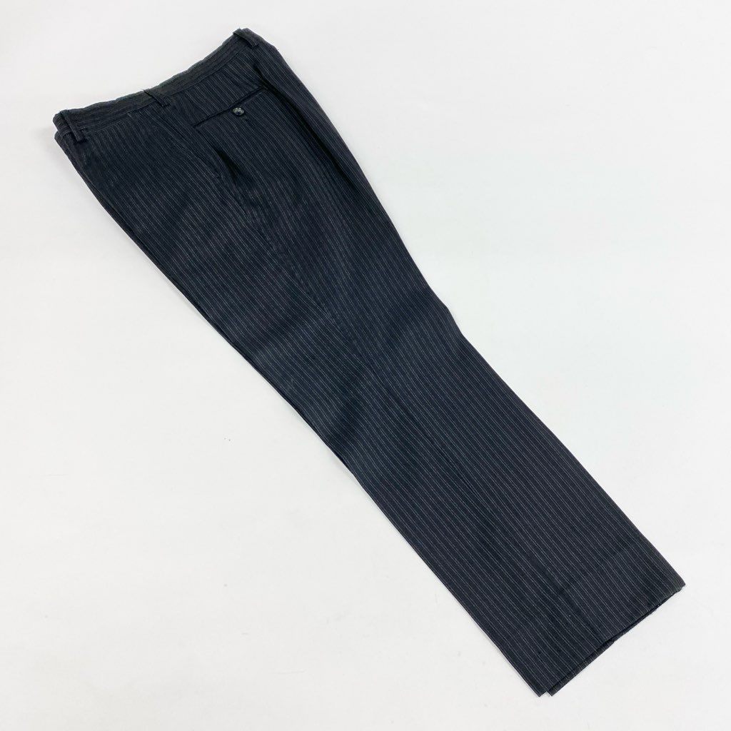 52l24 DOLCE＆GABBANA ドルチェアンドガッバーナ スーツセットアップ テーラードジャケット スラックス ストライプ 裏地総柄 イタリア製 50サイズ ブラック メンズo07t