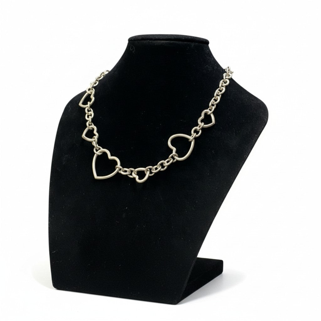 b16 TIFFANY＆Co. ティファニー 5連ハート ネックレス アクセサリー シルバー 925 レディースta1