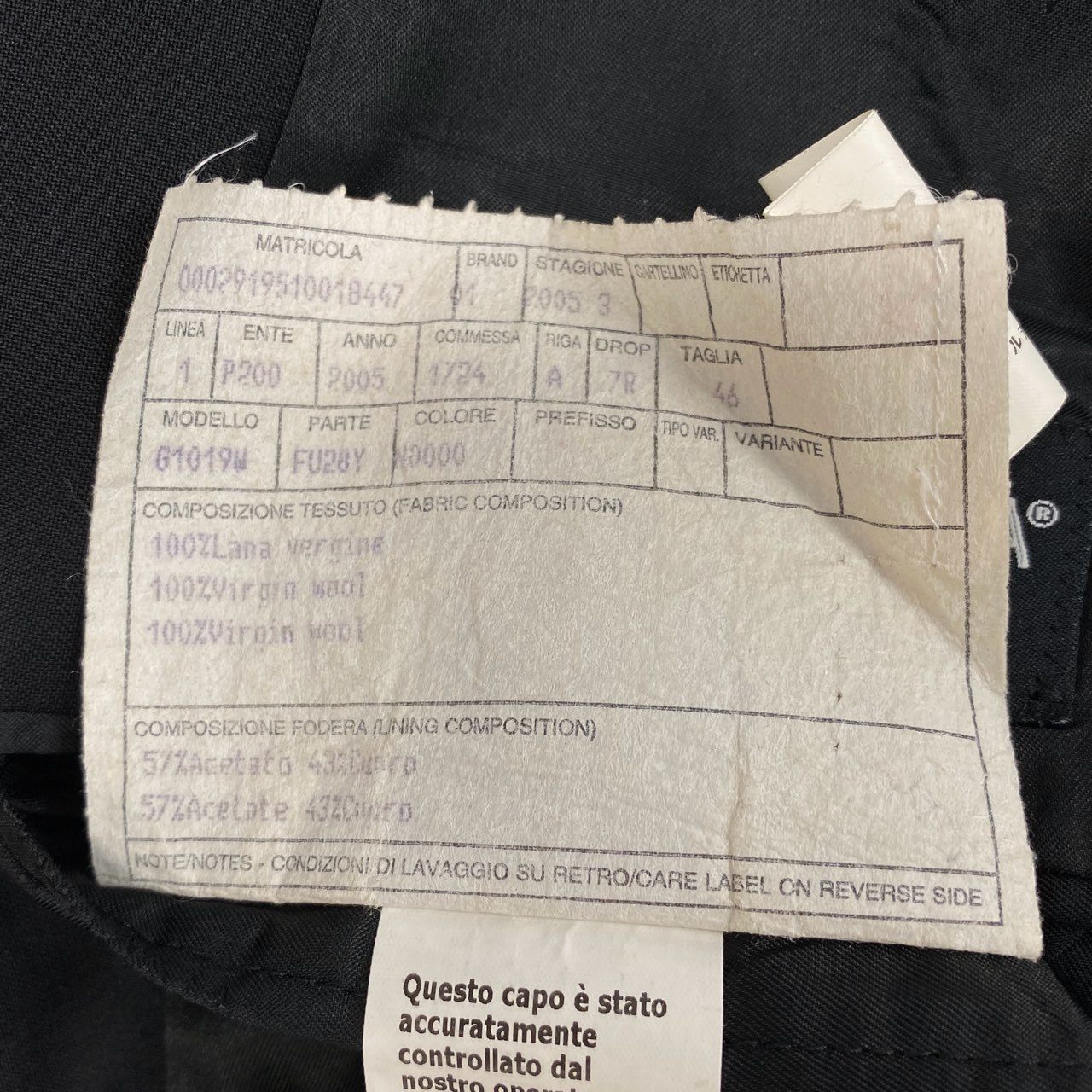 65a14　DOLCE & GABBANA ドルチェアンドガッパーナ セットアップスーツ フォーマル シングル 1B  サイズ46  ブラックo07t