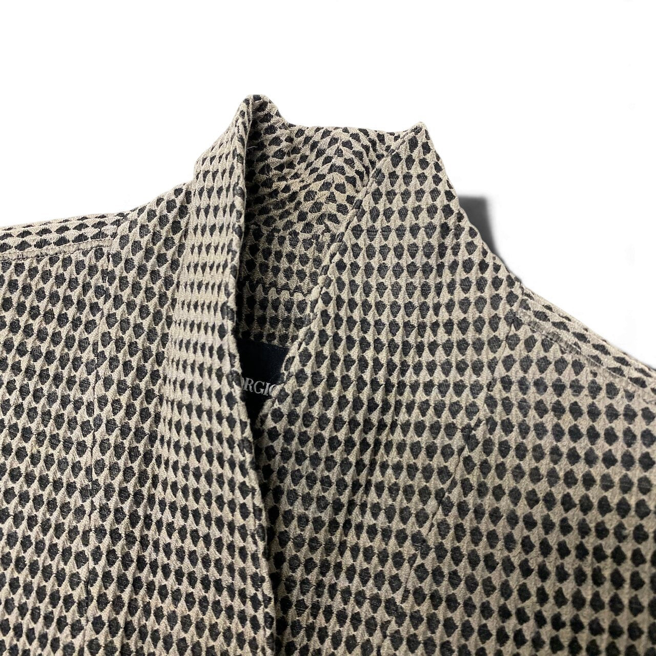 90g24 GIORGIO ARMANI ジョルジオアルマーニ BORGO21 テーラードジャケット 立体 総柄 サイズ36 ベージュ ブラック レディース 女性用u02t