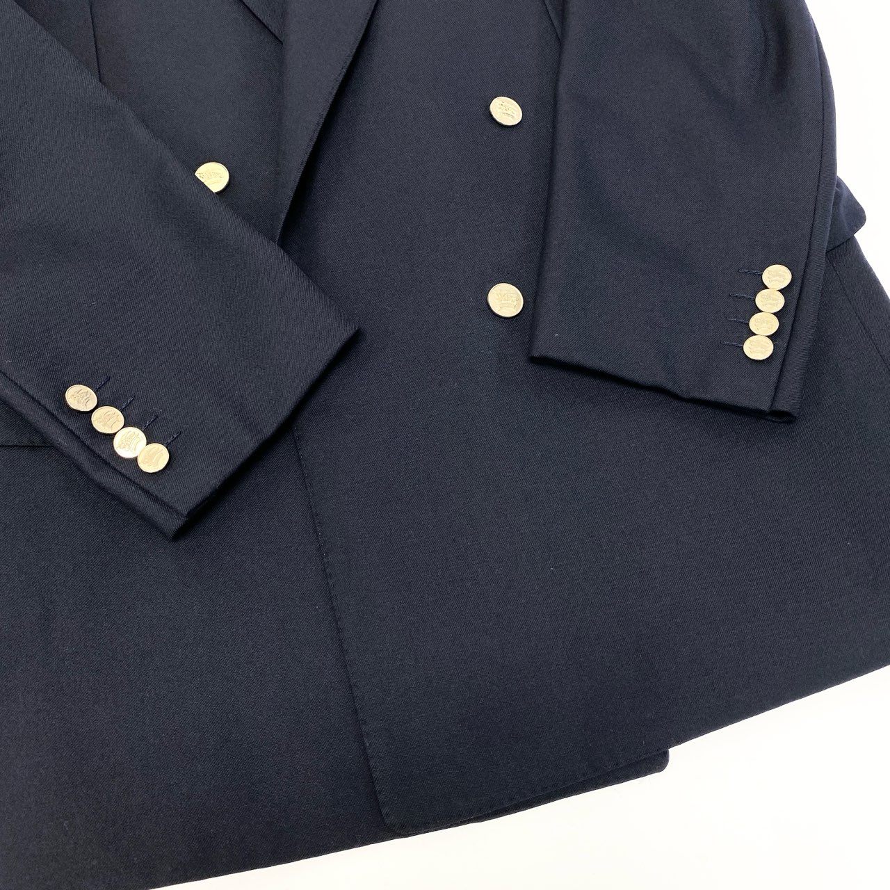 56c9 《美品》 OLD Burberrys バーバリーズ 紺ブレザー ホース金ボタン テーラージャケット ダブル 180A7 ネイビー ウール メンズu02t