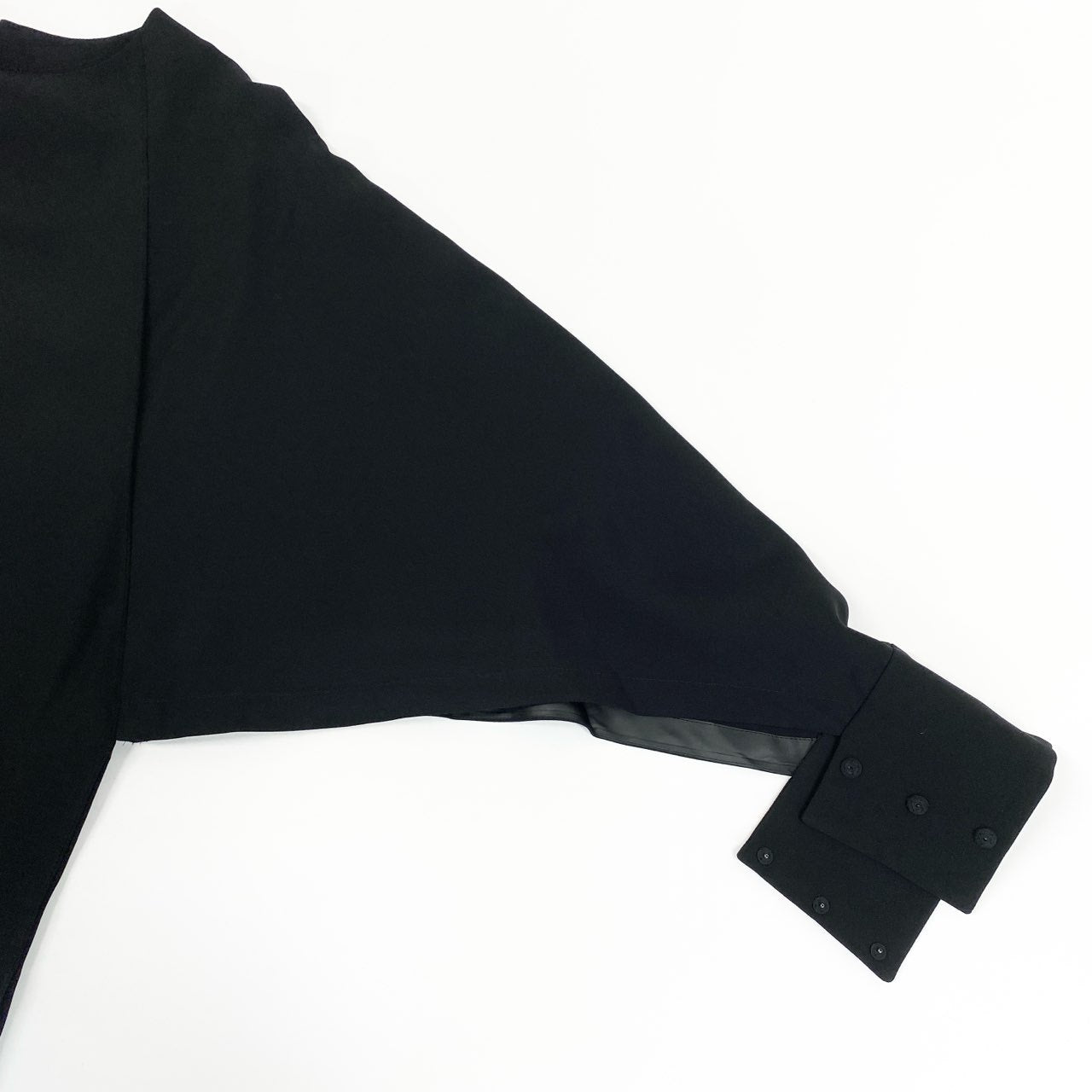 13b10 FENDI フェンディ デザインスリーブ 長袖ワンピース トップス FD8335 46 ブラック レディースu02t