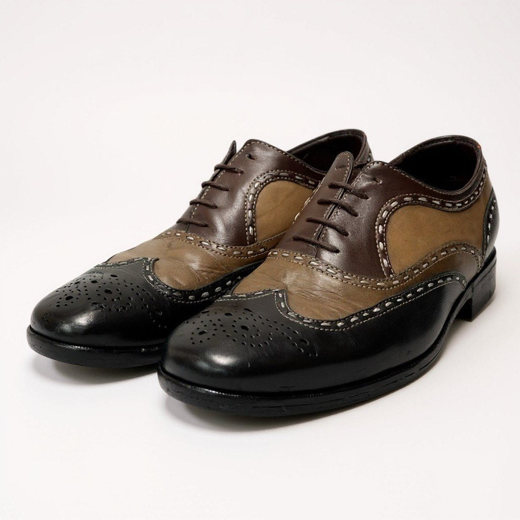 1k18 BOTTEGA VENETA ボッテガヴェネタ イタリア製 ドレスシューズ ブロークシューズ 革靴 ウィングチップ フォーマル 07 ブラウン系 マルチカラー leathero07t