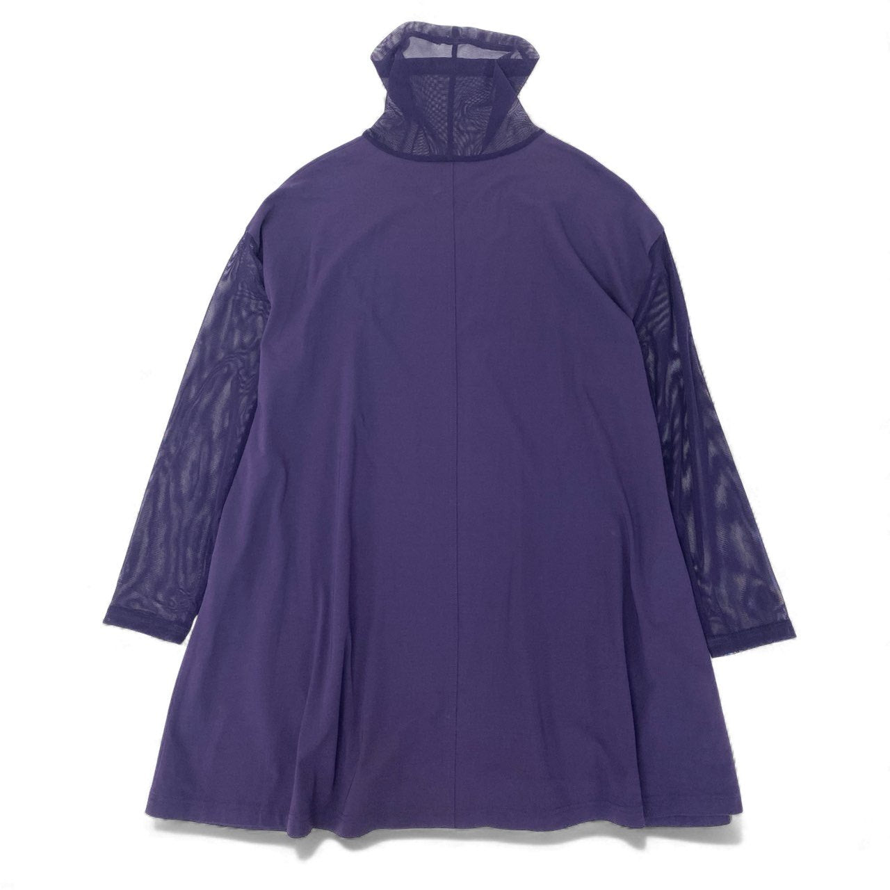 28k29 TOKUKO 1er VOL トクコプルミエヴォル チュニックワンピース シアースリーブ タートルネック 切替メッシュ レディース 女性用 9 パープルu02t