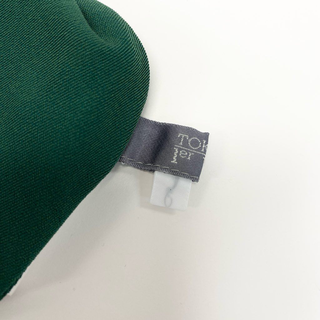 46a30 TOKUKO 1er VOL  トクコプルミエヴォル ノースリーブワンピース サイドレースアップ 花柄レース 刺繍 ストレッチ レディース 9 グリーンu02t